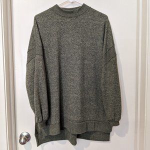 C&C California Deep Lichen Green and Gray Speckled Sweater in 1X
